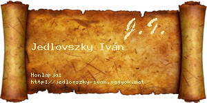 Jedlovszky Iván névjegykártya