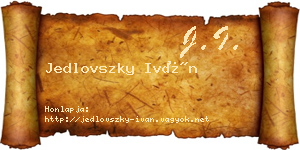 Jedlovszky Iván névjegykártya